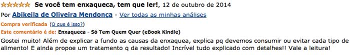 Depoimento de Abikeila no site da Amazon