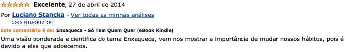 Depoimento de Dr. Luciano Stancka no site da Amazon